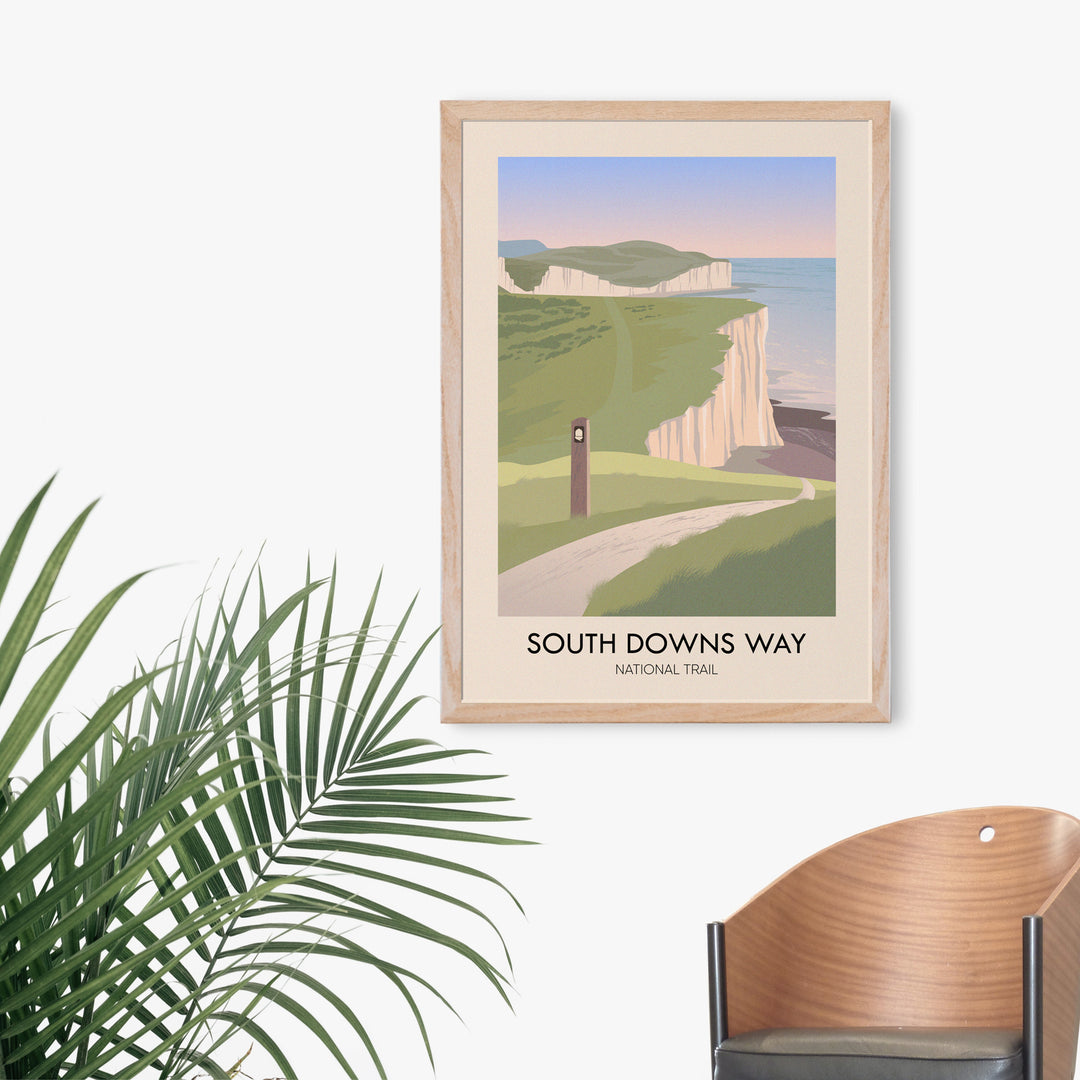 South Downs Way National Trail Modern Travel Poster