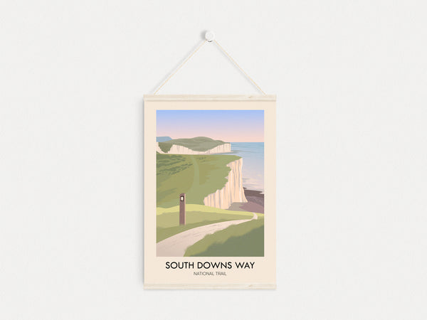South Downs Way National Trail Modern Travel Poster