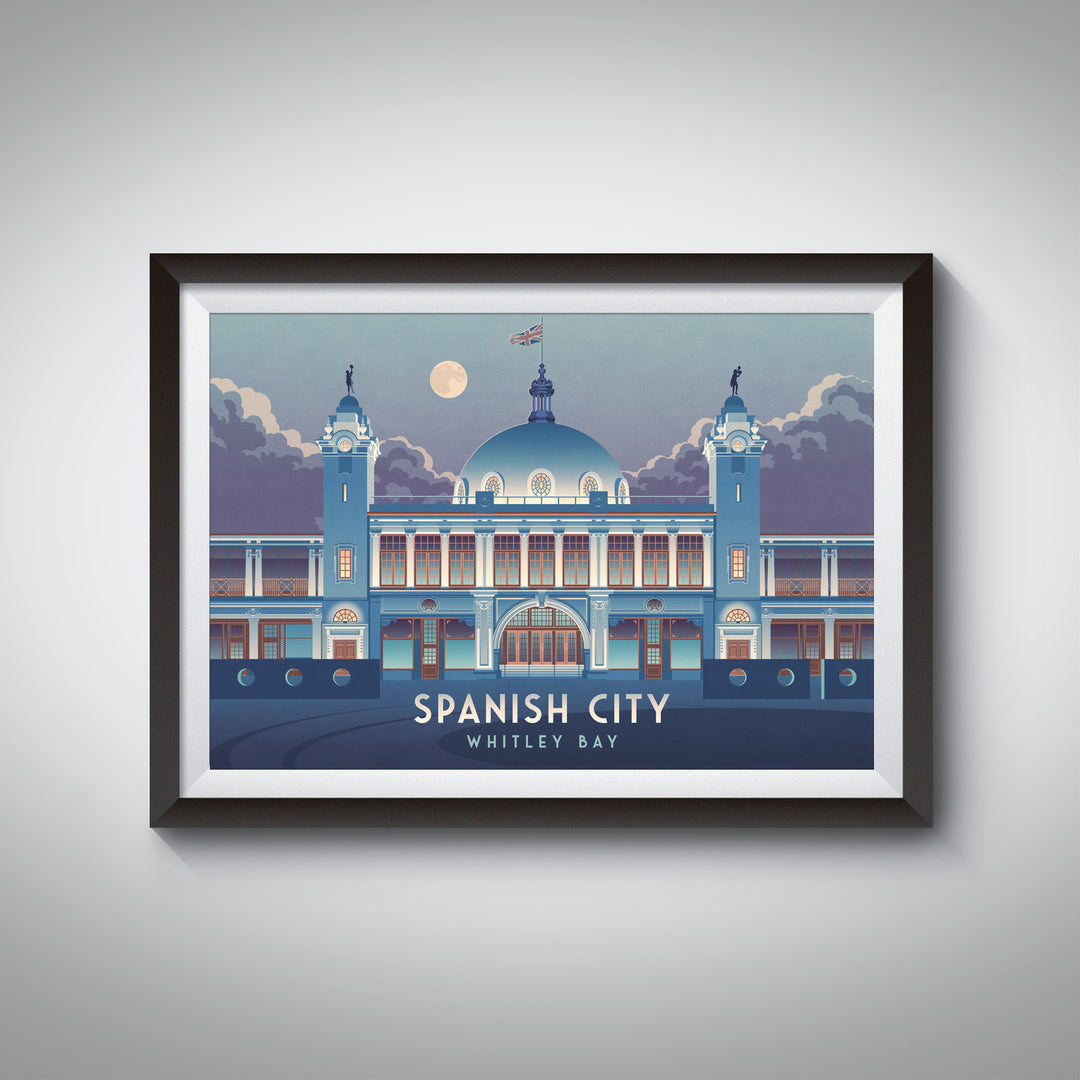 Spanish City Whitley Bay Travel Poster