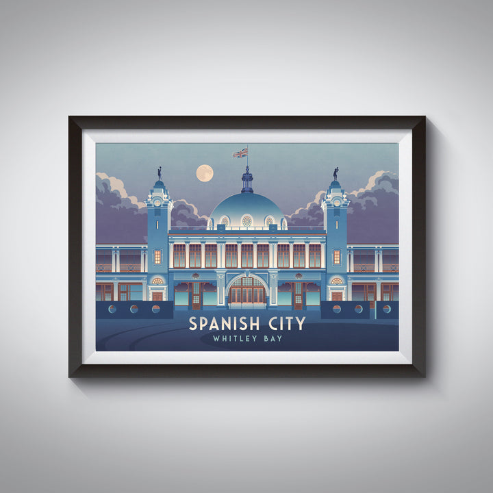 Spanish City Whitley Bay Travel Poster