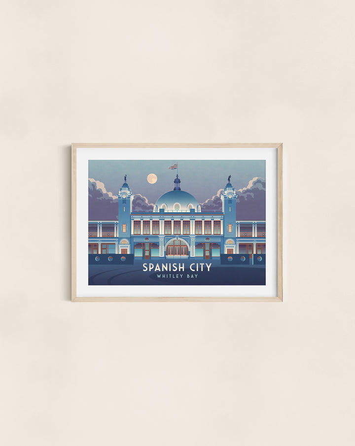 Spanish City Whitley Bay Travel Poster