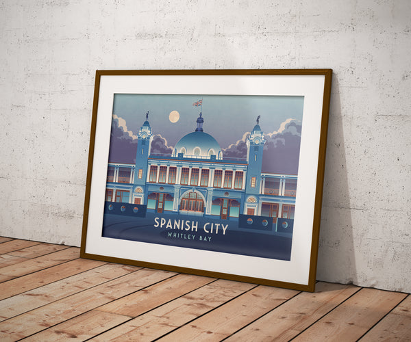 Spanish City Whitley Bay Travel Poster