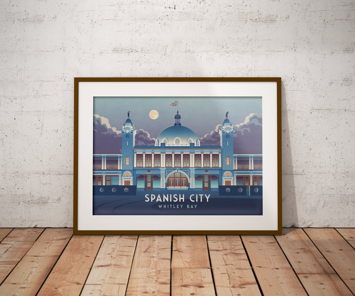 Spanish City Whitley Bay Travel Poster