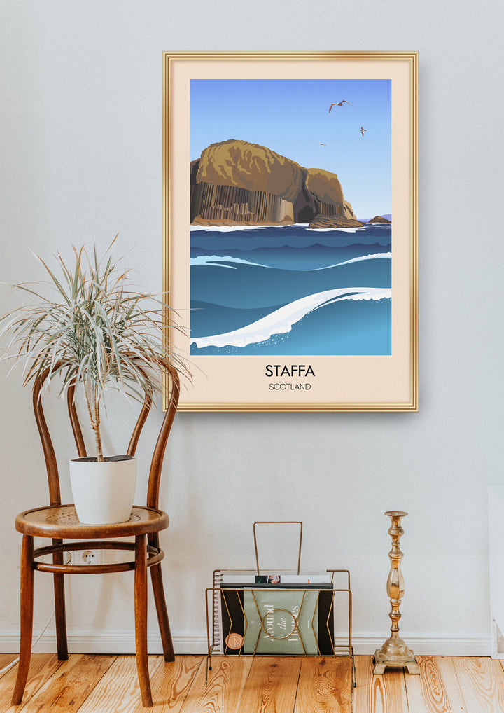 Staffa Scotland Travel Poster