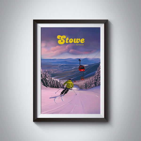 Stowe Mountain Resort Ski Travel Poster