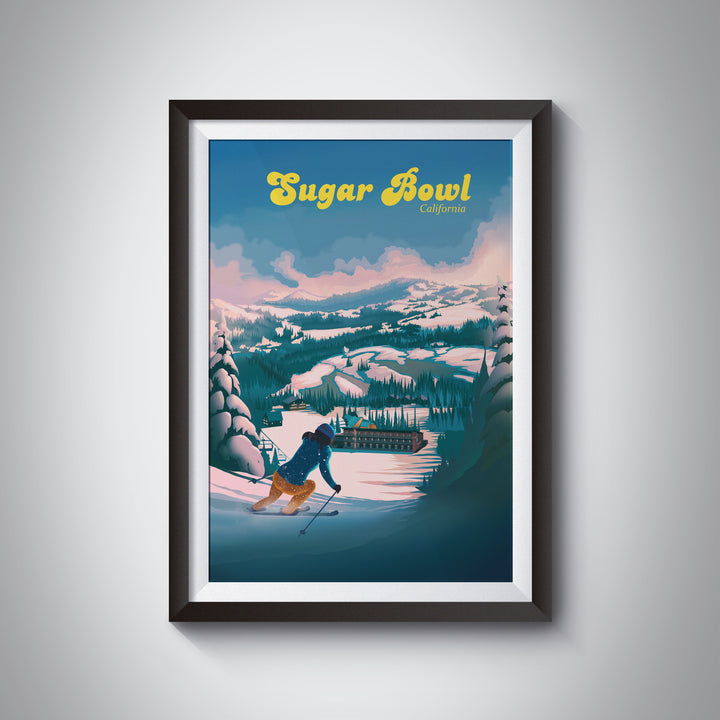 Sugar Bowl California Ski Resort Travel Poster