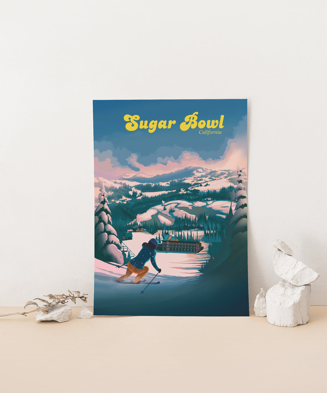 Sugar Bowl California Ski Resort Travel Poster