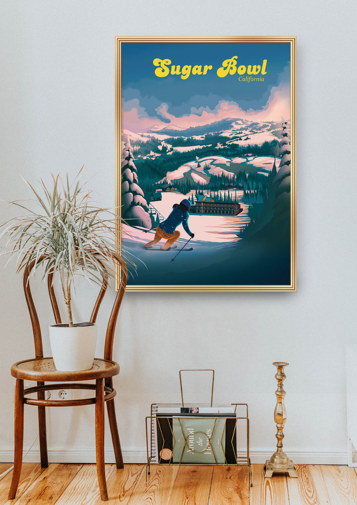 Sugar Bowl California Ski Resort Travel Poster