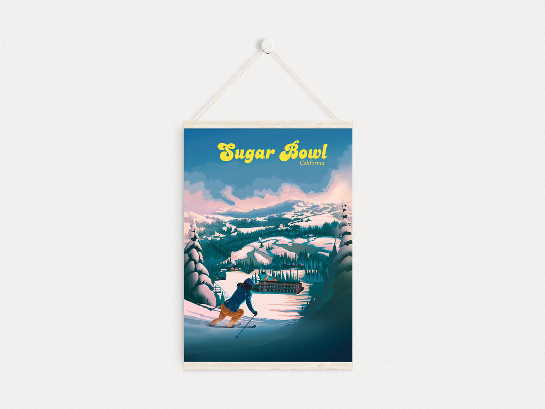 Sugar Bowl California Ski Resort Travel Poster