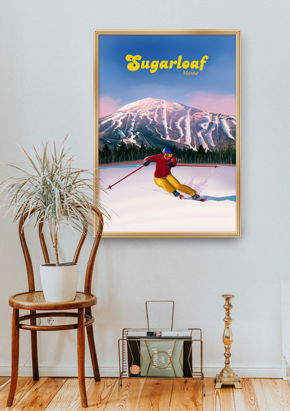 Sugarloaf Maine Ski Resort Travel Poster