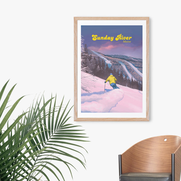 Sunday River Ski Resort Travel Poster