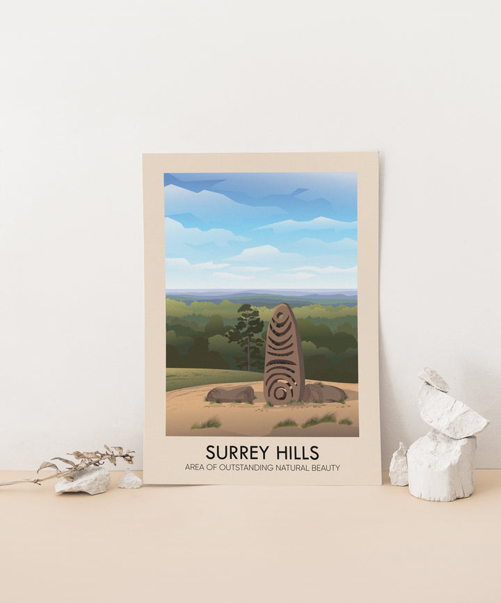 Surrey Hills AONB Travel Poster