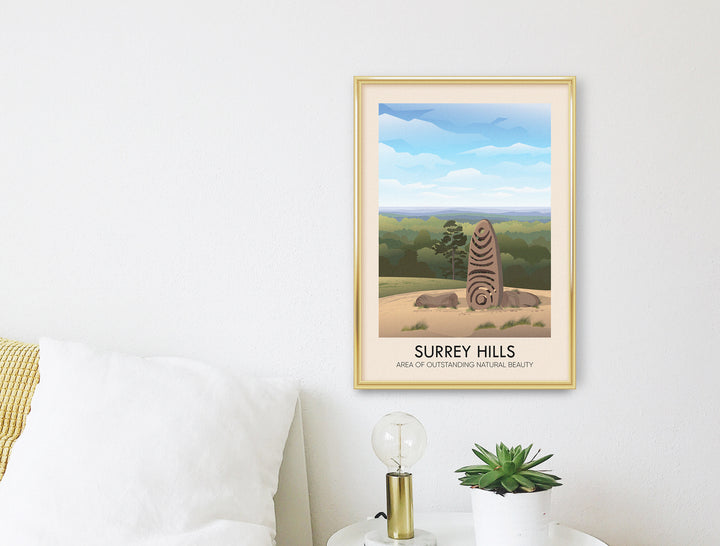 Surrey Hills AONB Travel Poster