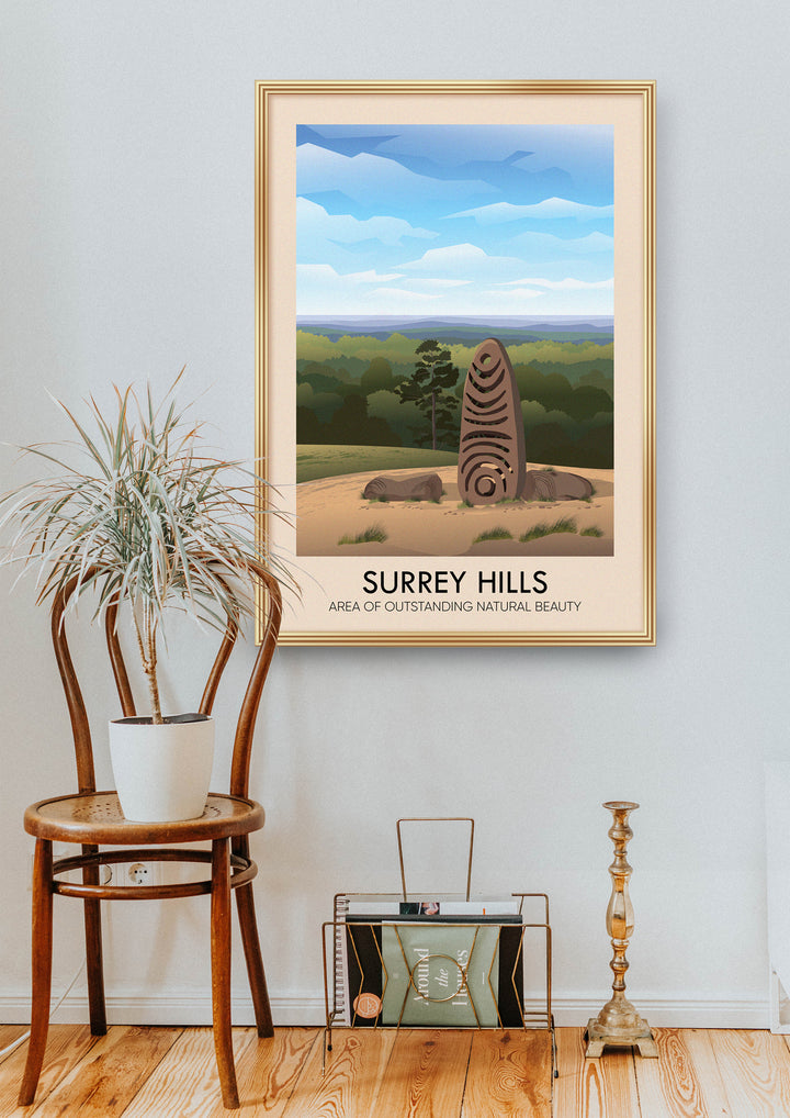 Surrey Hills AONB Travel Poster