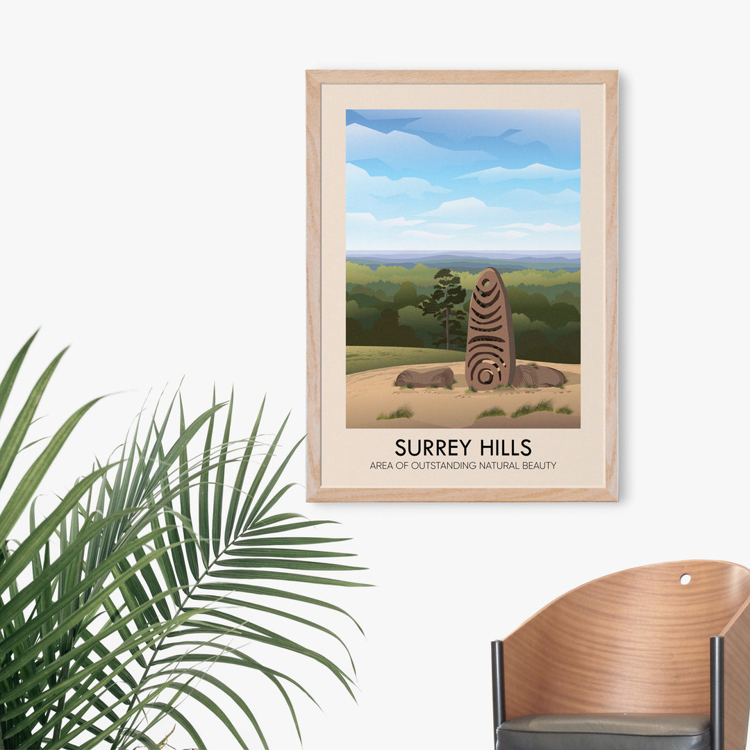 Surrey Hills AONB Travel Poster