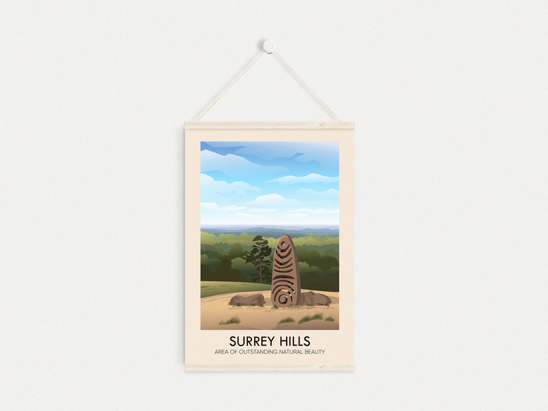 Surrey Hills AONB Travel Poster