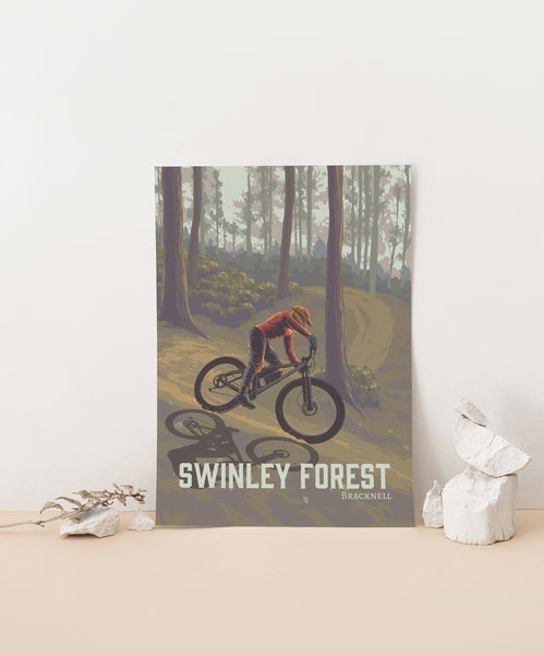 Swinley Forest Mountain Biking Travel Poster
