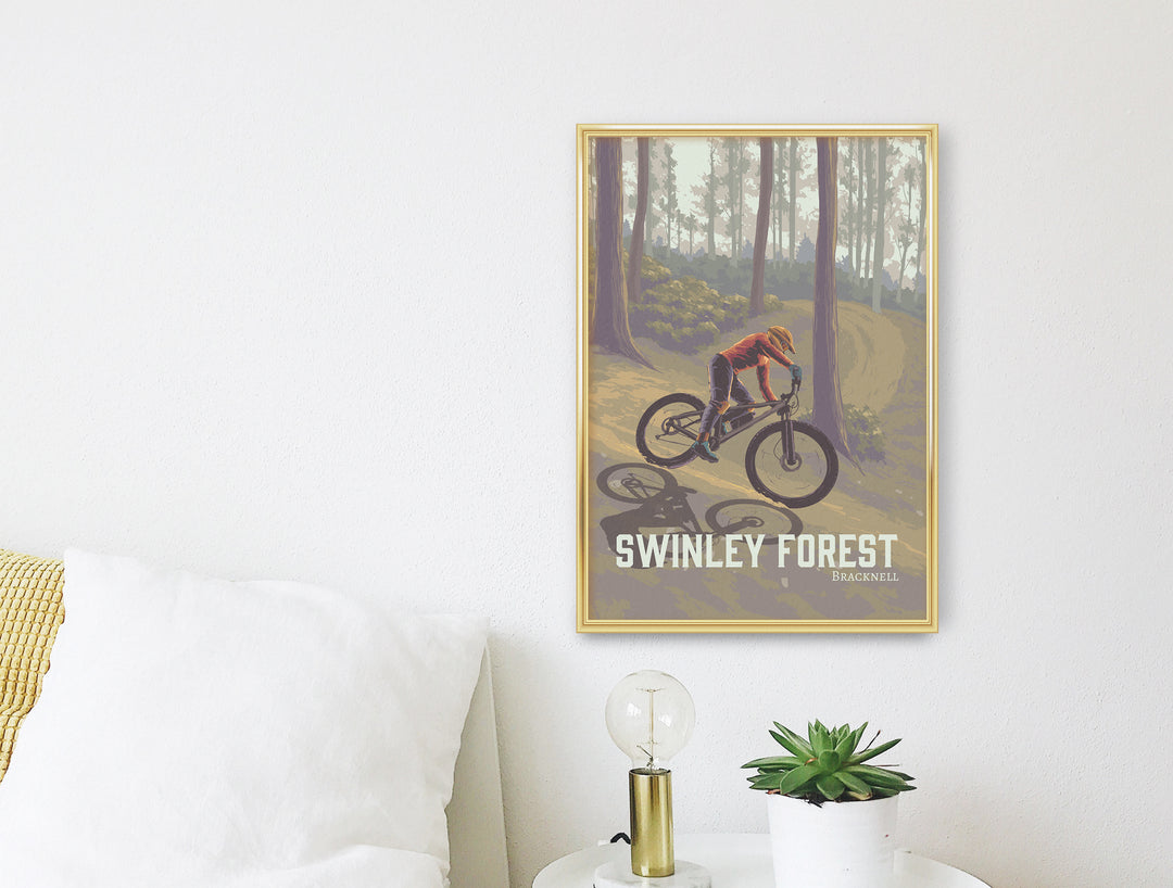 Swinley Forest Mountain Biking Travel Poster