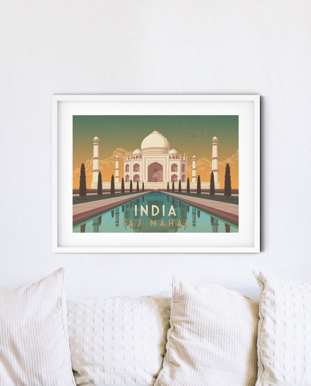 India Taj Mahal Travel Poster