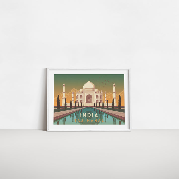 India Taj Mahal Travel Poster