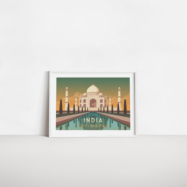 India Taj Mahal Travel Poster
