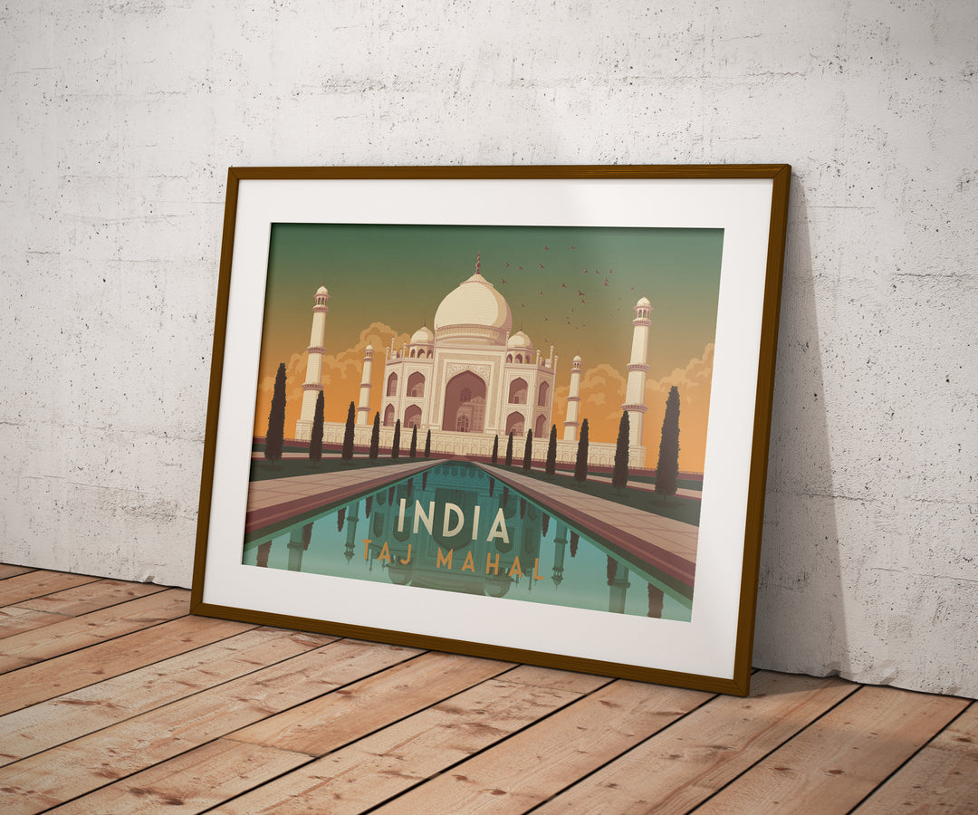 India Taj Mahal Travel Poster