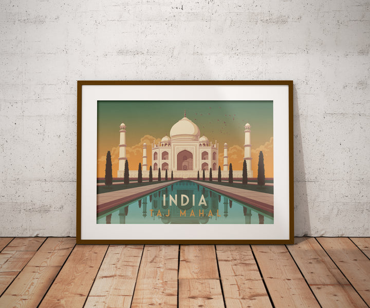 India Taj Mahal Travel Poster