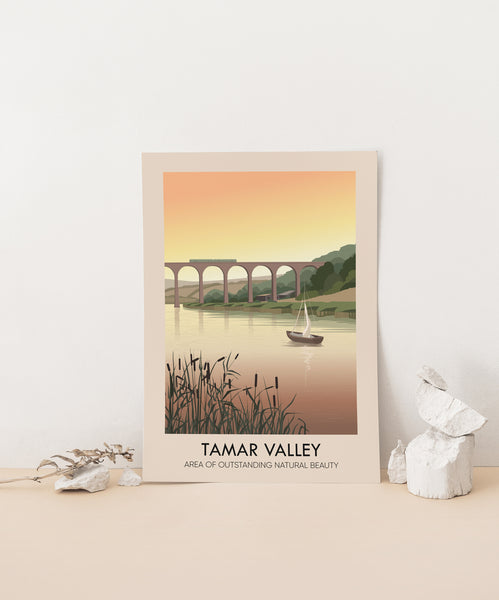 Tamar Valley AONB Travel Poster