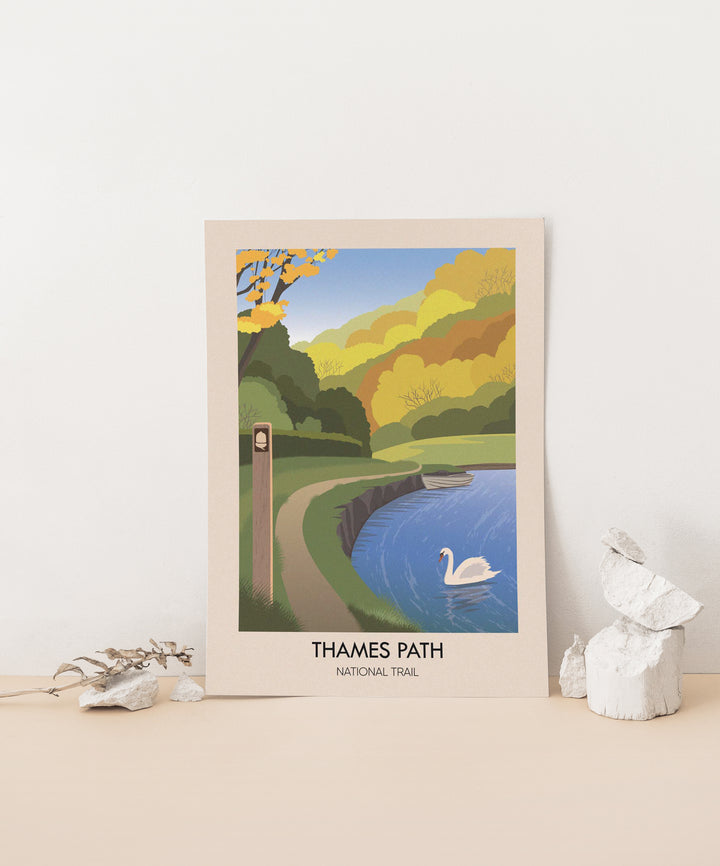 Thames Path National Trail Modern Travel Poster