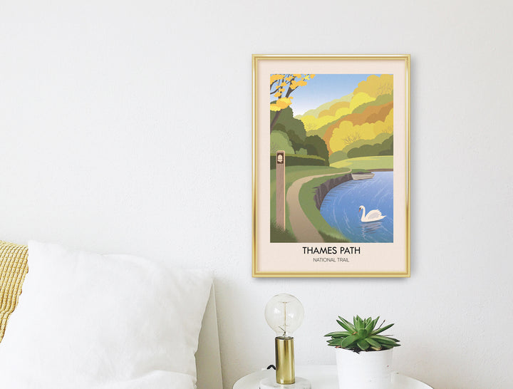 Thames Path National Trail Modern Travel Poster