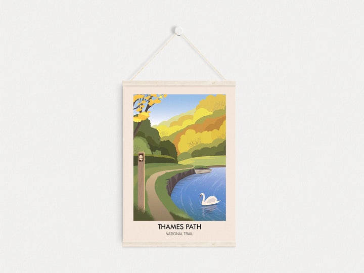 Thames Path National Trail Modern Travel Poster