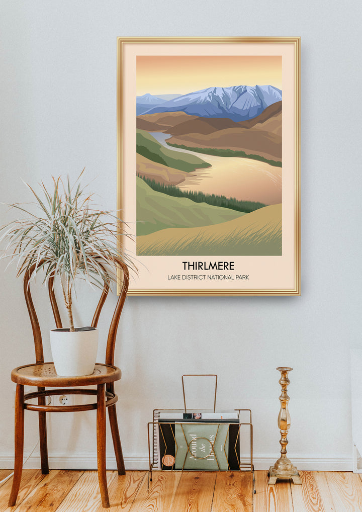 Thirlmere Lake District Travel Poster