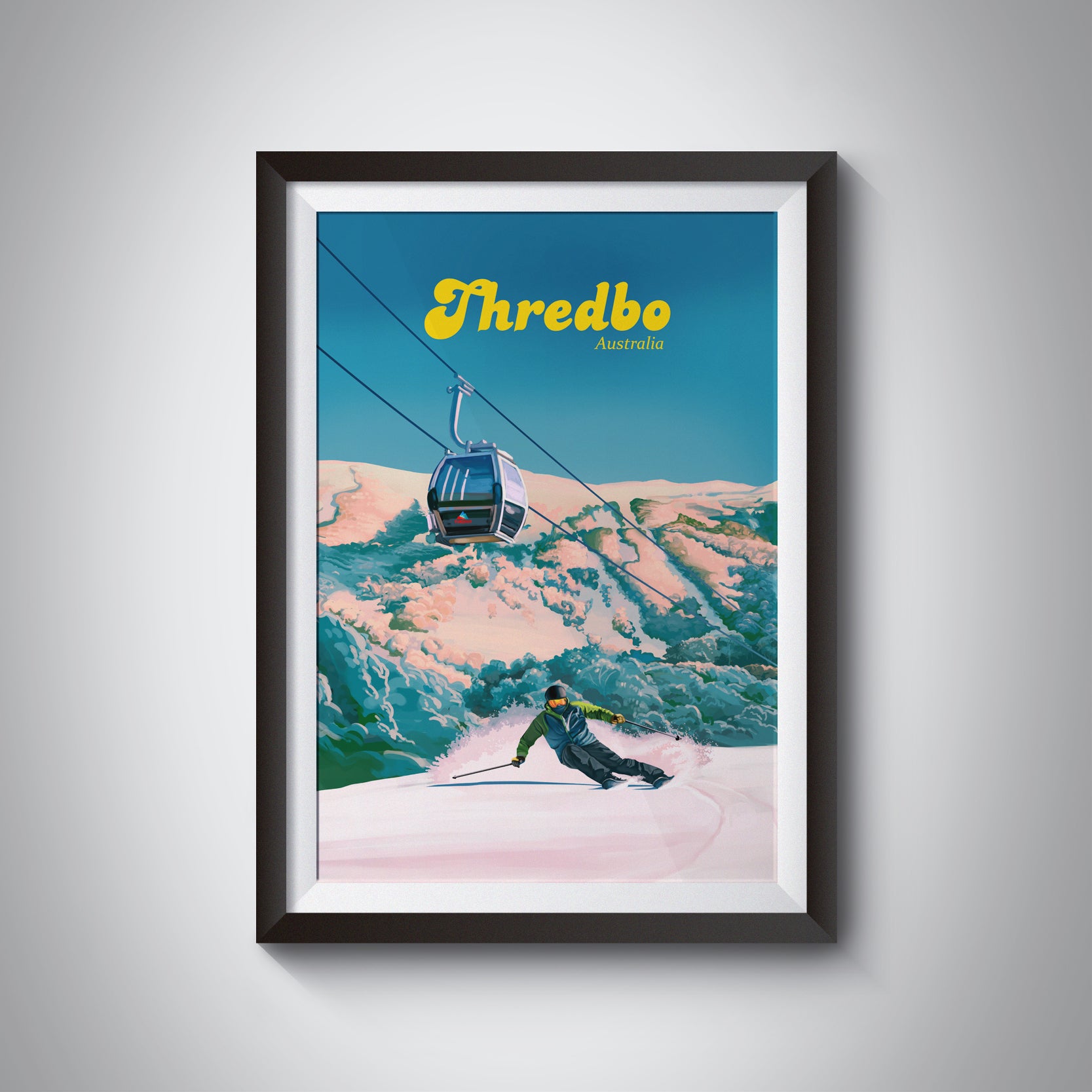 Thredbo Australia Ski Resort Travel Poster