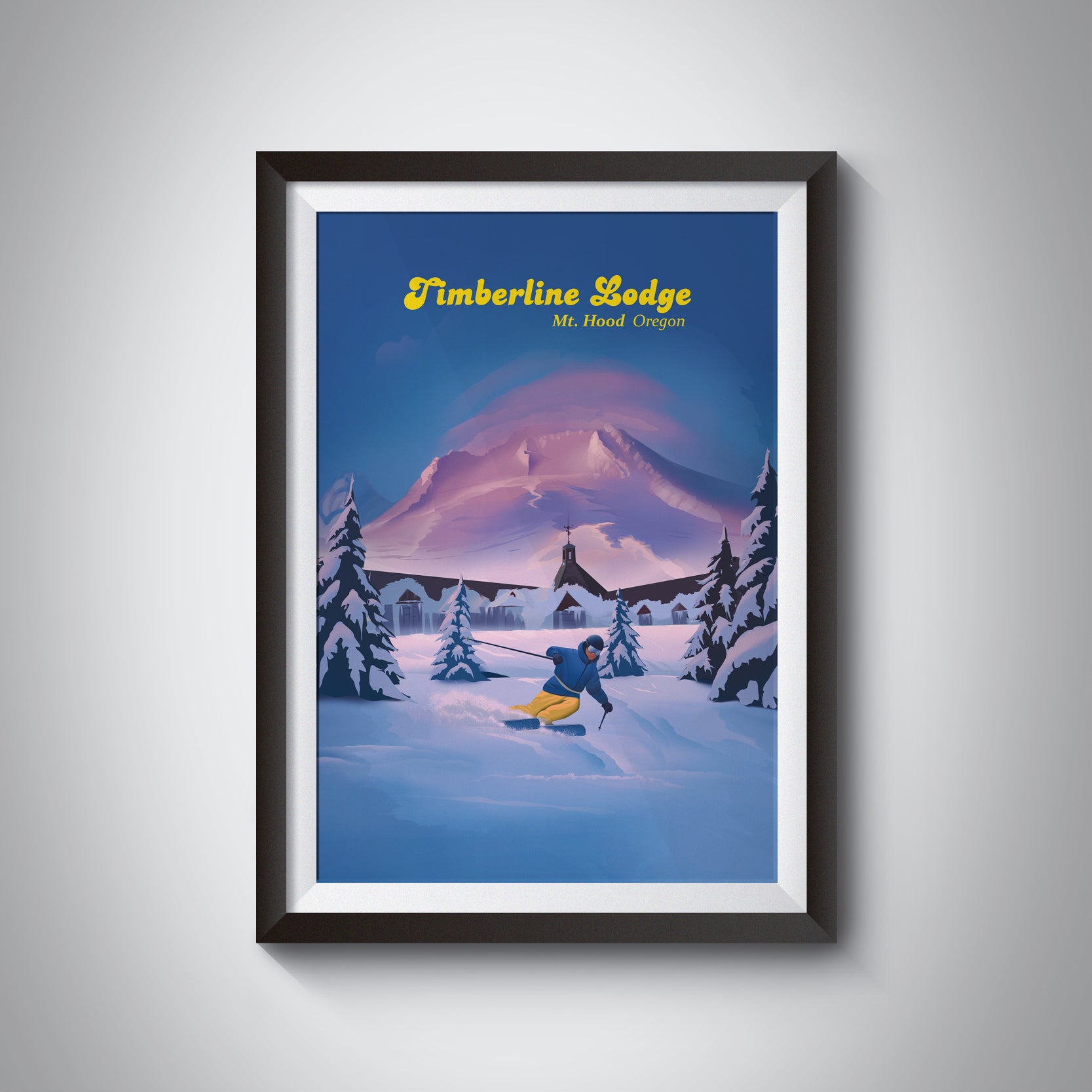 Timberline Lodge Mt Hood Ski Resort Travel Poster