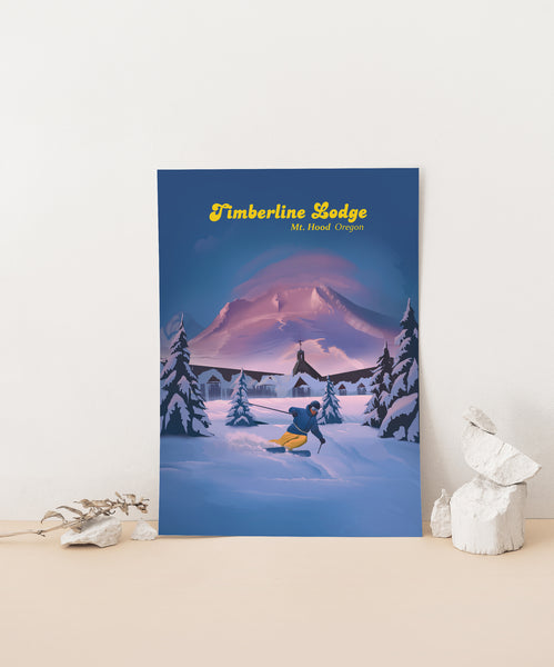 Timberline Lodge Mt Hood Ski Resort Travel Poster