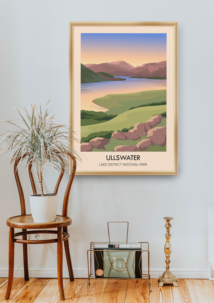 Ullswater Lake District Travel Poster