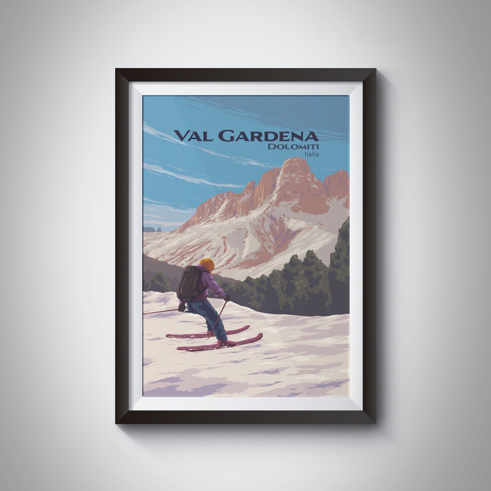 Val Gardena Ski Resort Travel Poster