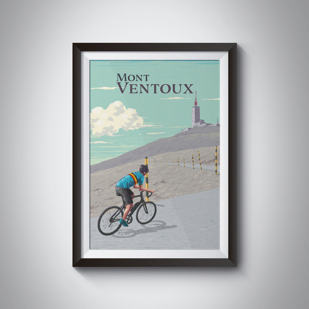 Mont Ventoux Cycling Travel Poster