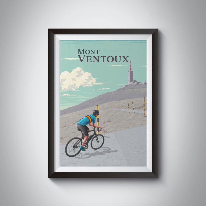 Mont Ventoux Cycling Travel Poster