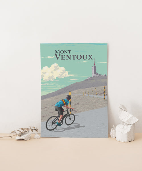 Mont Ventoux Cycling Travel Poster