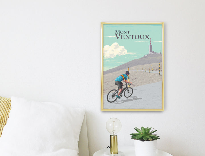 Mont Ventoux Cycling Travel Poster