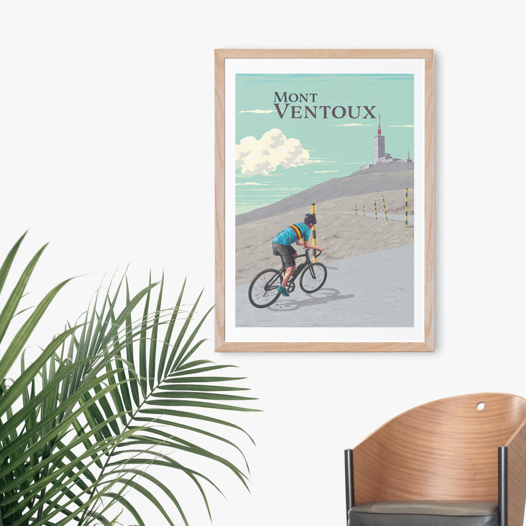 Mont Ventoux Cycling Travel Poster