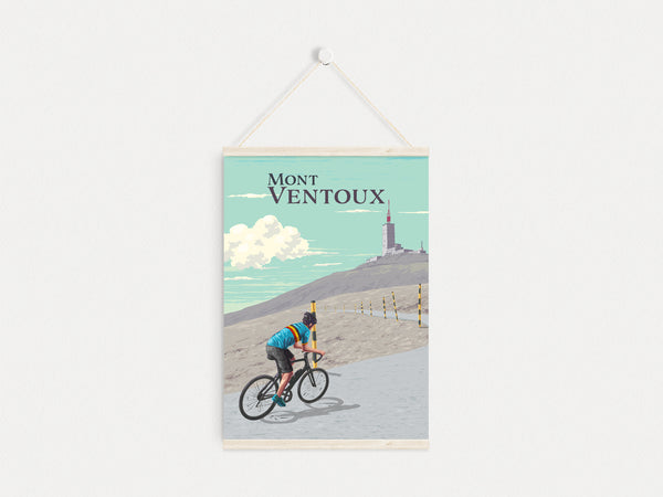 Mont Ventoux Cycling Travel Poster