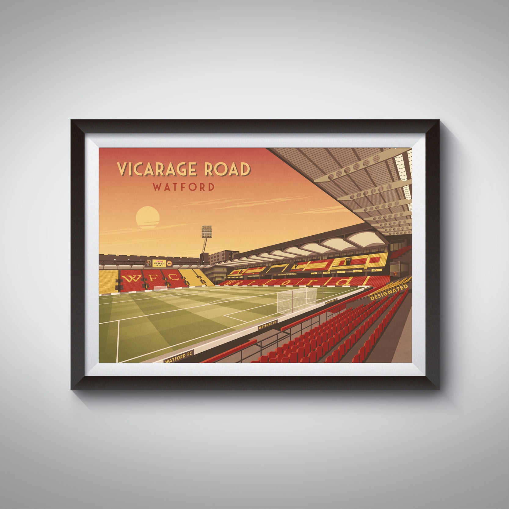 Vicarage Road Watford Stadium Travel Poster