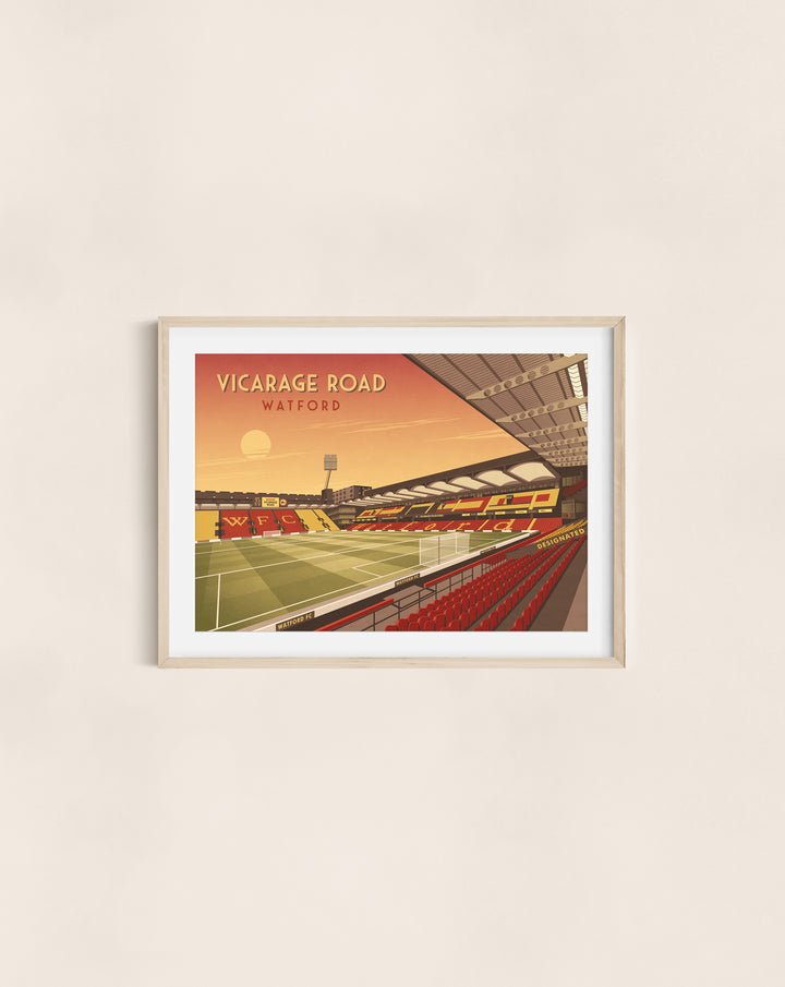 Vicarage Road Watford Stadium Travel Poster