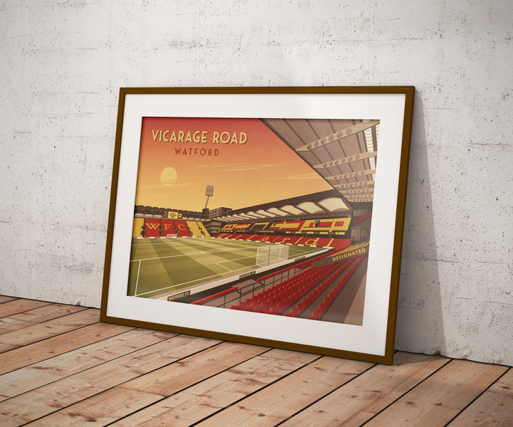 Vicarage Road Watford Stadium Travel Poster