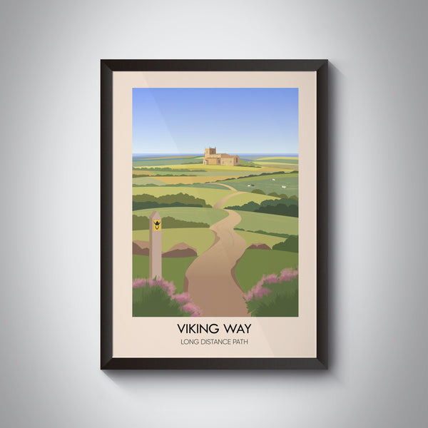 The Viking Way Long Distance Hiking Trail Travel Poster
