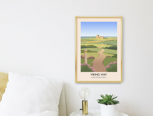 The Viking Way Long Distance Hiking Trail Travel Poster
