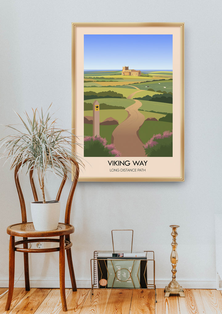 The Viking Way Long Distance Hiking Trail Travel Poster