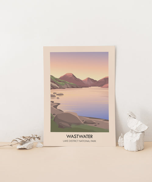 Wastwater Lake District Travel Poster